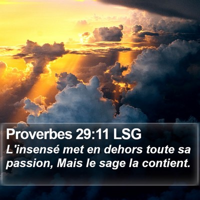 Proverbes 29:11 LSG Bible Verse Image