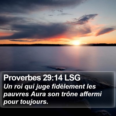 Proverbes 29:14 LSG Bible Verse Image
