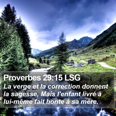 Proverbes 29:15 LSG Bible Verse Image