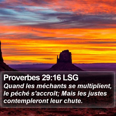 Proverbes 29:16 LSG Bible Verse Image