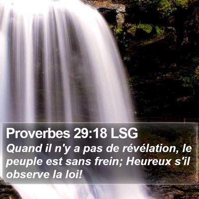 Proverbes 29:18 LSG Bible Verse Image