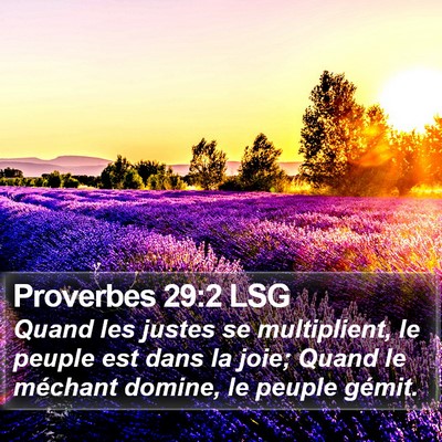 Proverbes 29:2 LSG Bible Verse Image