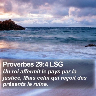 Proverbes 29:4 LSG Bible Verse Image