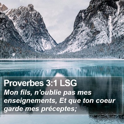 Proverbes 3:1 LSG Bible Verse Image