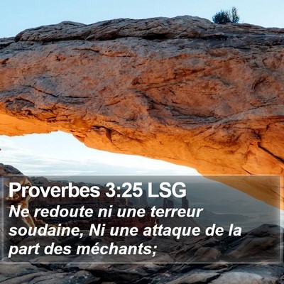 Proverbes 3:25 LSG Bible Verse Image