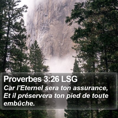 Proverbes 3:26 LSG Bible Verse Image
