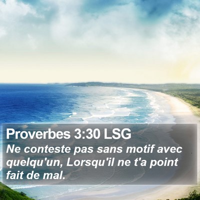 Proverbes 3:30 LSG Bible Verse Image