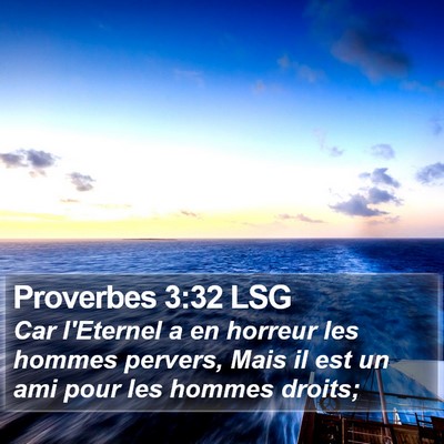 Proverbes 3:32 LSG Bible Verse Image