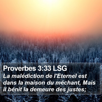 Proverbes 3:33 LSG Bible Verse Image