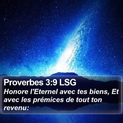 Proverbes 3:9 LSG Bible Verse Image