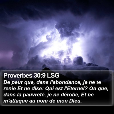 Proverbes 30:9 LSG Bible Verse Image