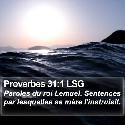 Proverbes 31:1 LSG Bible Verse Image