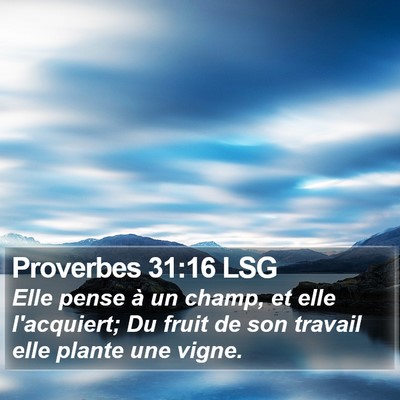 Proverbes 31:16 LSG Bible Verse Image