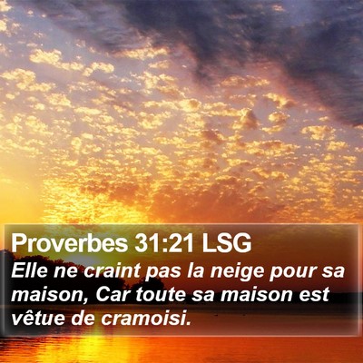 Proverbes 31:21 LSG Bible Verse Image