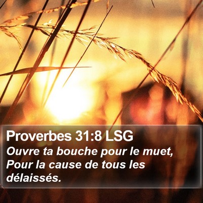Proverbes 31:8 LSG Bible Verse Image