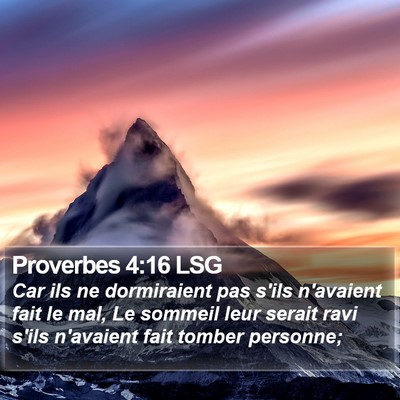 Proverbes 4:16 LSG Bible Verse Image