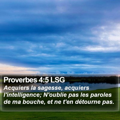 Proverbes 4:5 LSG Bible Verse Image
