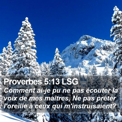 Proverbes 5:13 LSG Bible Verse Image