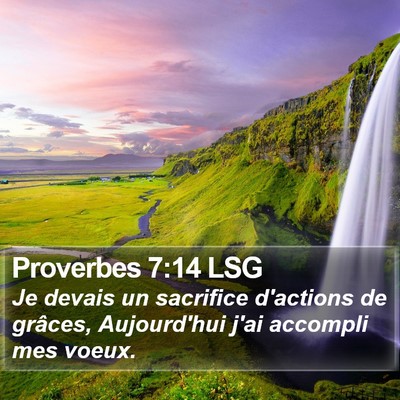 Proverbes 7:14 LSG Bible Verse Image