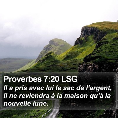 Proverbes 7:20 LSG Bible Verse Image