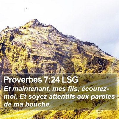 Proverbes 7:24 LSG Bible Verse Image