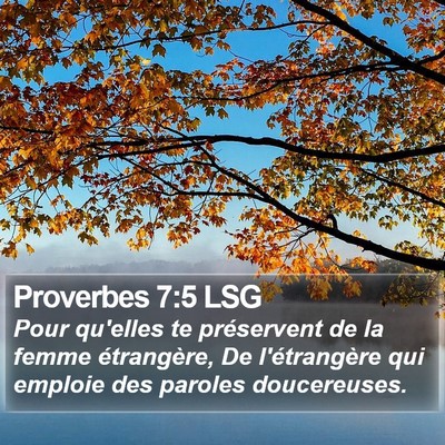 Proverbes 7:5 LSG Bible Verse Image