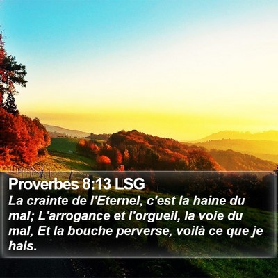 Proverbes 8:13 LSG Bible Verse Image