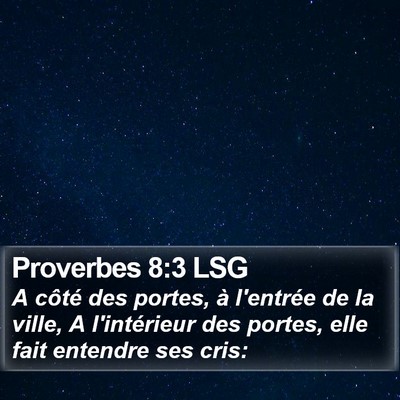 Proverbes 8:3 LSG Bible Verse Image