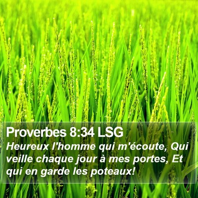 Proverbes 8:34 LSG Bible Verse Image