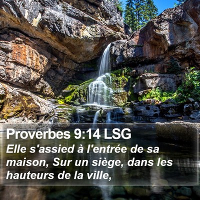 Proverbes 9:14 LSG Bible Verse Image