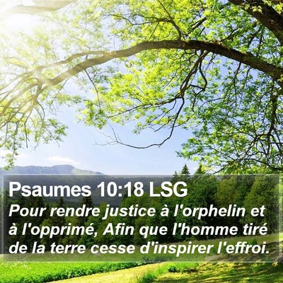 Psaumes 10:18 LSG Bible Verse Image