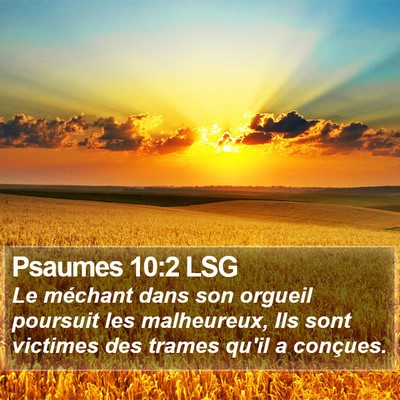 Psaumes 10:2 LSG Bible Verse Image