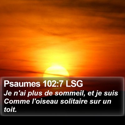 Psaumes 102:7 LSG Bible Verse Image