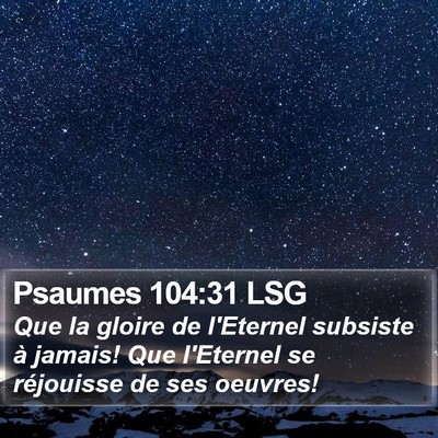 Psaumes 104:31 LSG Bible Verse Image