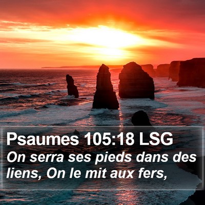 Psaumes 105:18 LSG Bible Verse Image