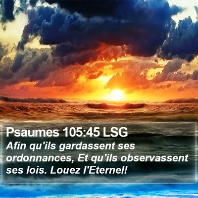 Psaumes 105:45 LSG Bible Verse Image