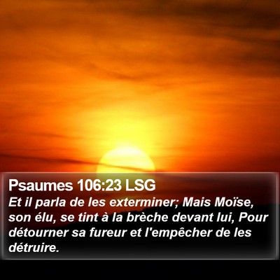 Psaumes 106:23 LSG Bible Verse Image