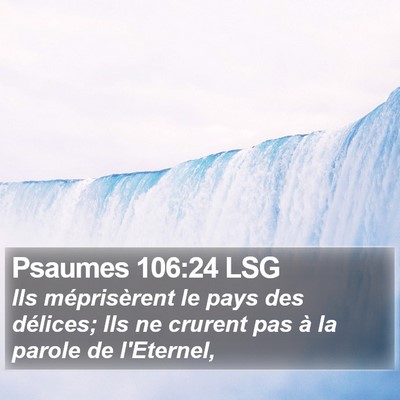 Psaumes 106:24 LSG Bible Verse Image