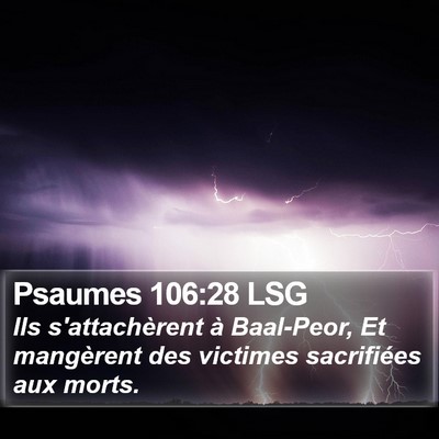 Psaumes 106:28 LSG Bible Verse Image
