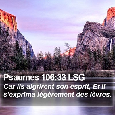 Psaumes 106:33 LSG Bible Verse Image