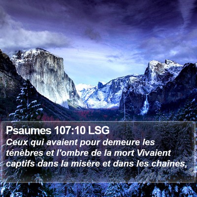 Psaumes 107:10 LSG Bible Verse Image