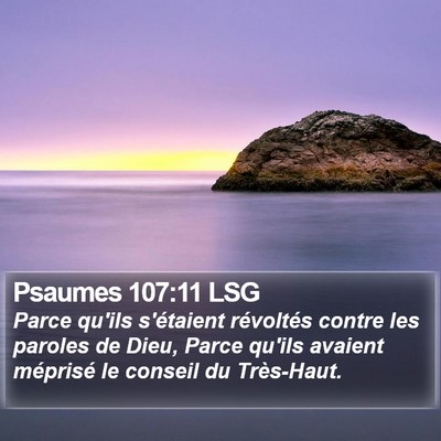 Psaumes 107:11 LSG Bible Verse Image