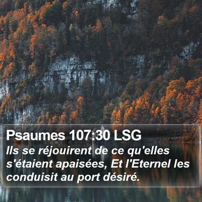 Psaumes 107:30 LSG Bible Verse Image