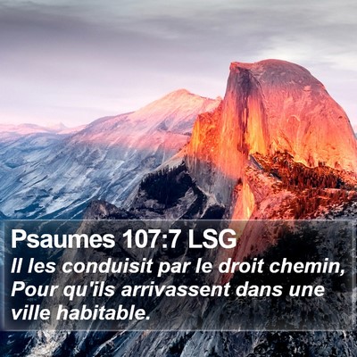 Psaumes 107:7 LSG Bible Verse Image