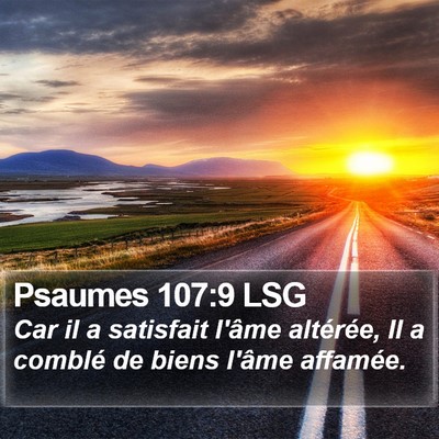 Psaumes 107:9 LSG Bible Verse Image