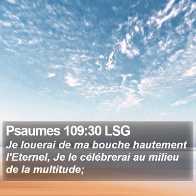 Psaumes 109:30 LSG Bible Verse Image