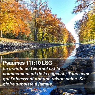 Psaumes 111:10 LSG Bible Verse Image