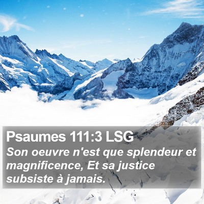 Psaumes 111:3 LSG Bible Verse Image