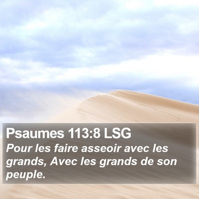 Psaumes 113:8 LSG Bible Verse Image