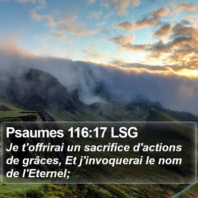 Psaumes 116:17 LSG Bible Verse Image